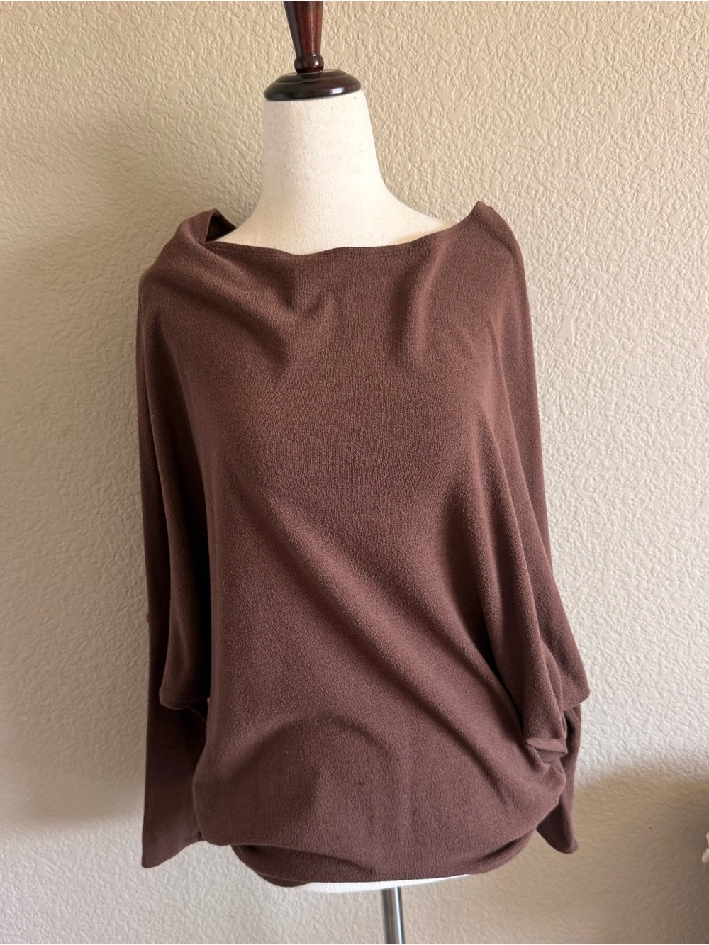 Brown Dolman Knit Top